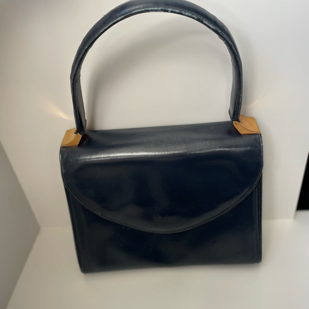GUCCI vintage Jackie O handbag in navy patent leather